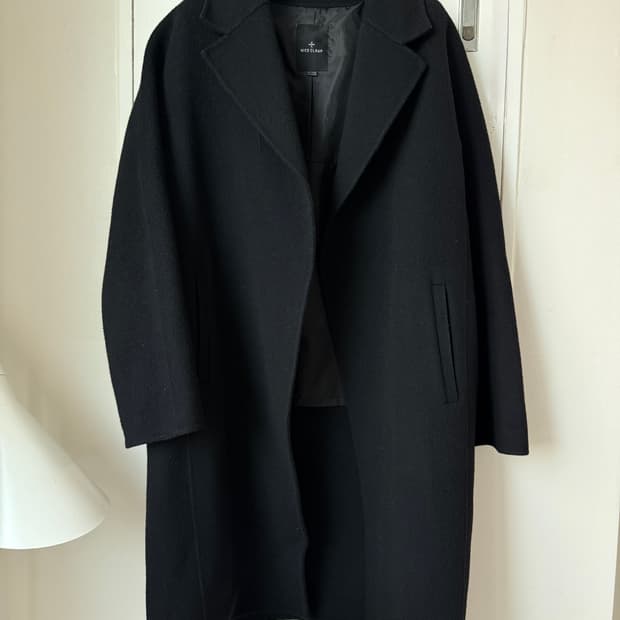 나이스클랍 고급 블랙 롱코트
