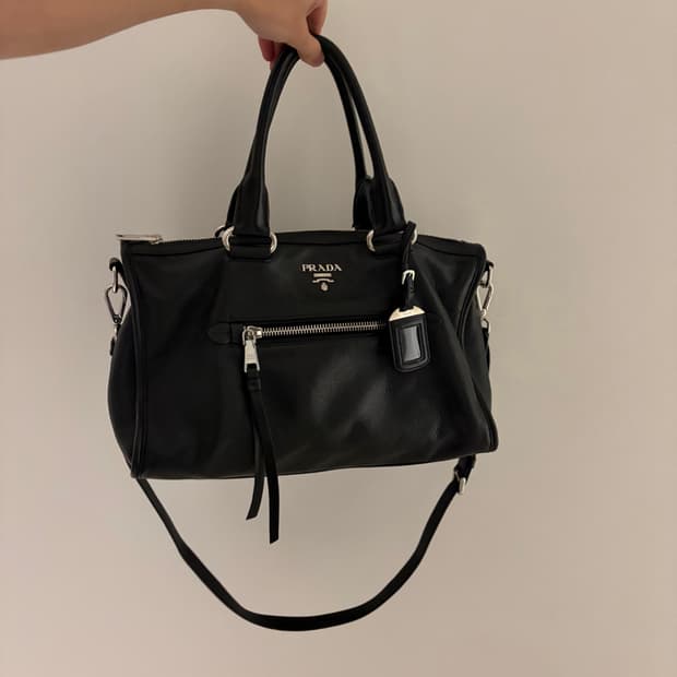 프라다 PRADA 비텔로 다이노 2WAY 모터 백 핸드백 가방 은장