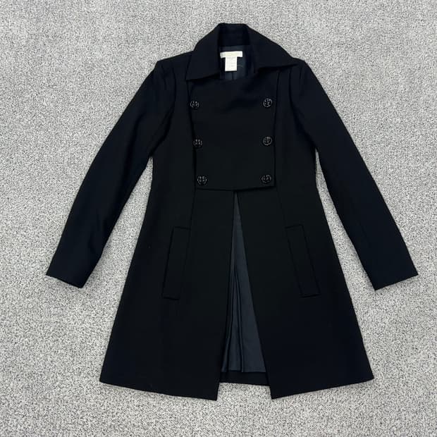 끌로에 더블버튼 실크혼방 울코트