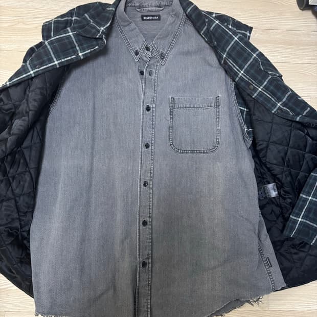 발렌세아가 레이어드 데님 셔츠 자켓 뎀나