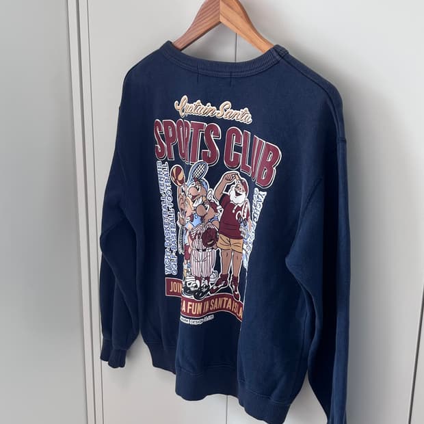 Captain santa 캡틴 산타 빈티지 네이비 맨투맨