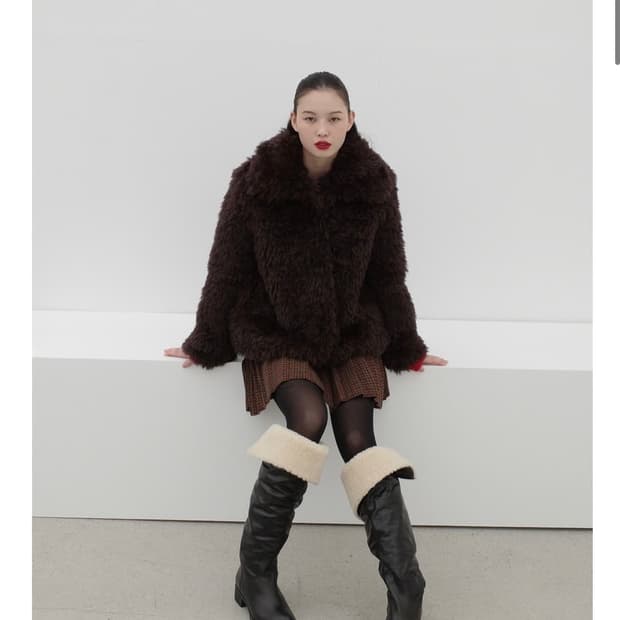 포니테일 PONYTAIL 퍼자켓 브라운