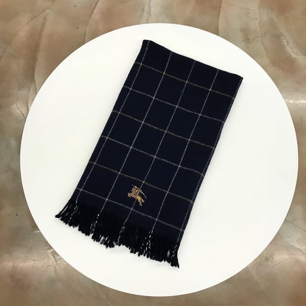 버버리 로고 울 체크 담요
