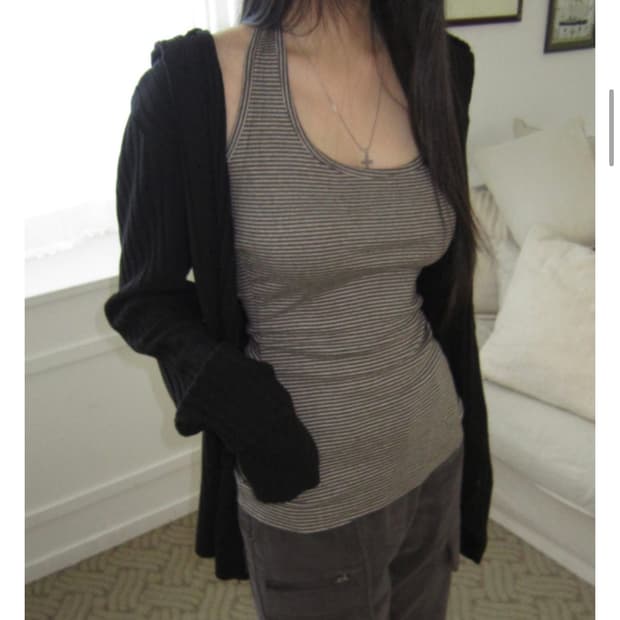 이즈이즈 DROP HOOD CARDIGAN_BLACK 후드