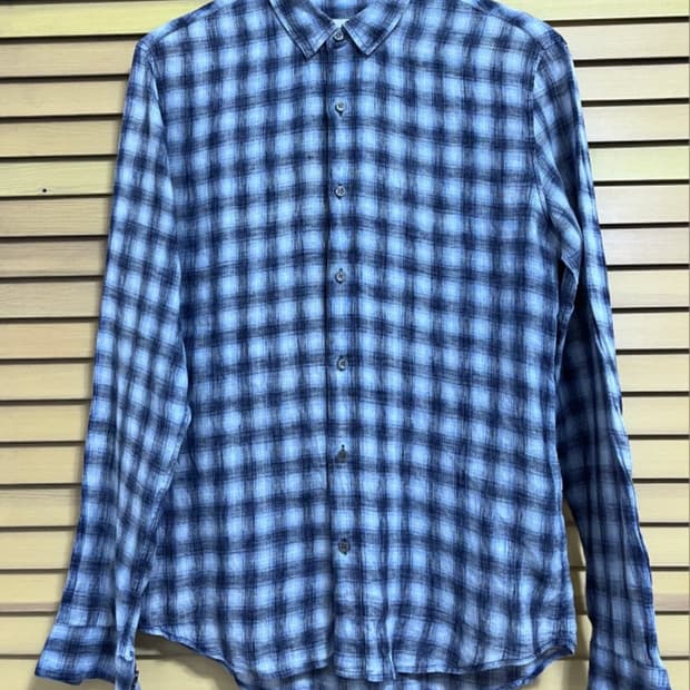 솔리드옴므 남성 체크린넨셔츠
