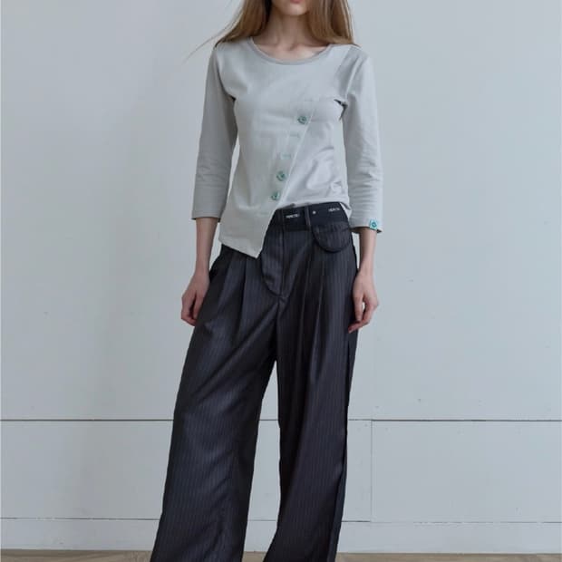 헤레틱 heretic button cross t-shirt / grey