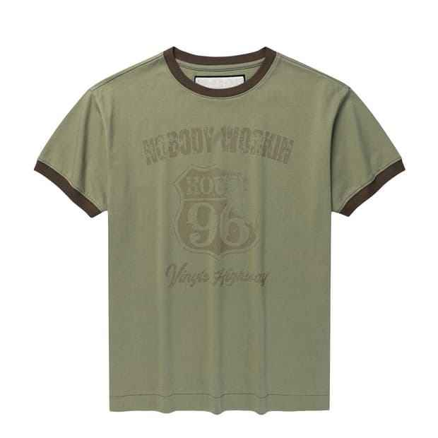 바이닐하우스vinylhouse NOBODY WORK RINGER TEE