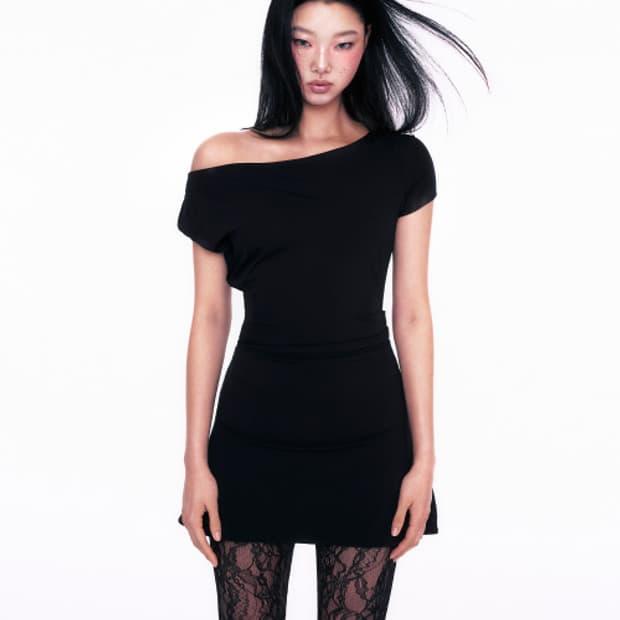 유희 베이직 오프숄더 원피스 s