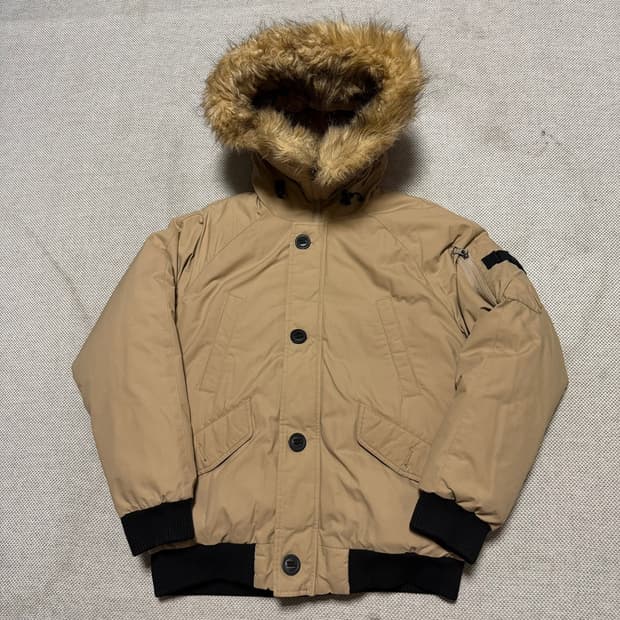 노스페이스 화이트라벨 퍼 후드 숏패딩