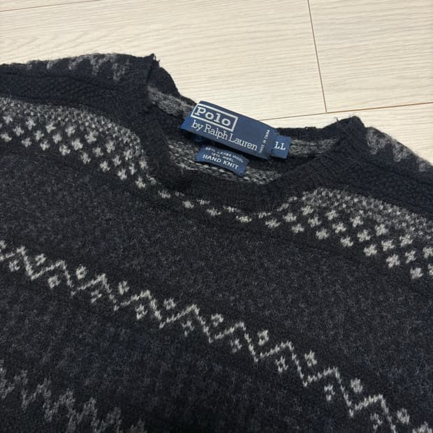 빈티지 랄프로렌 페어아일 블랙 니트 스웨터 L사이즈(95)