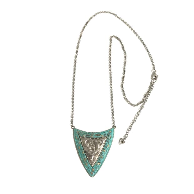 일본 빈티지 목걸이 민트 방패 쉴드 그런지 페어리 엔틱 보헤미안 히피