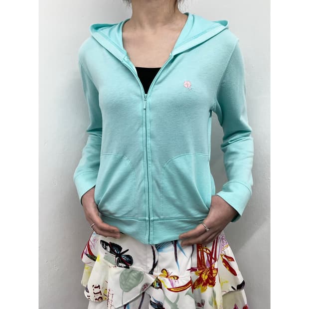 민트코어 키치 클로버 후드집업🩵