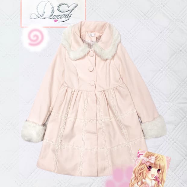 ꒰ঌ 디어리 히메갸루 핑크 로걀 코트 ໒꒱