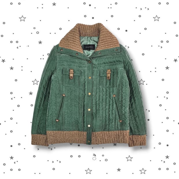95 GAFFY 빈티지 그린 퀼팅 자켓