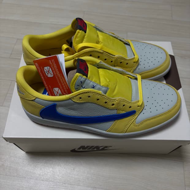 (W) 조던 1 x 트래비스 스캇 레트로 로우 OG SP 카나리