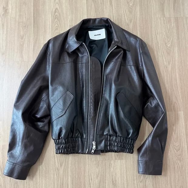 (새상품) 알렌느 그라데이션 에코레더 자켓 2