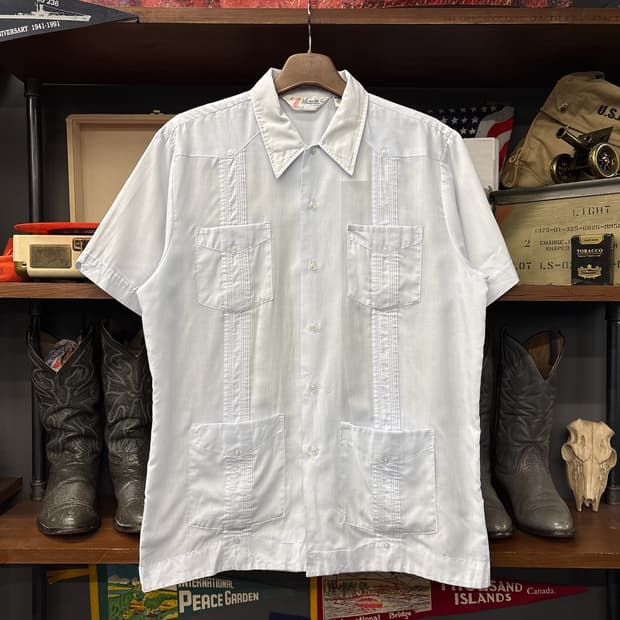 80s Romani 라이트 코튼트윌 알포르자 쿠바셔츠 한국생산 N1242