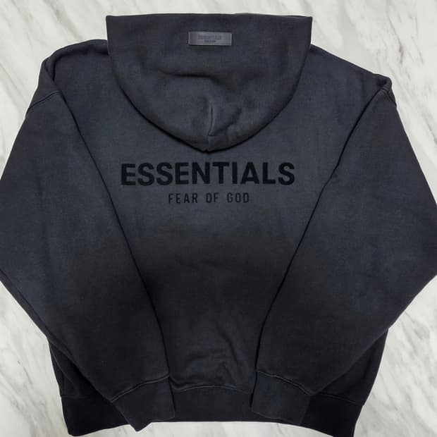 피오갓에센셜 플리스 후드 블랙