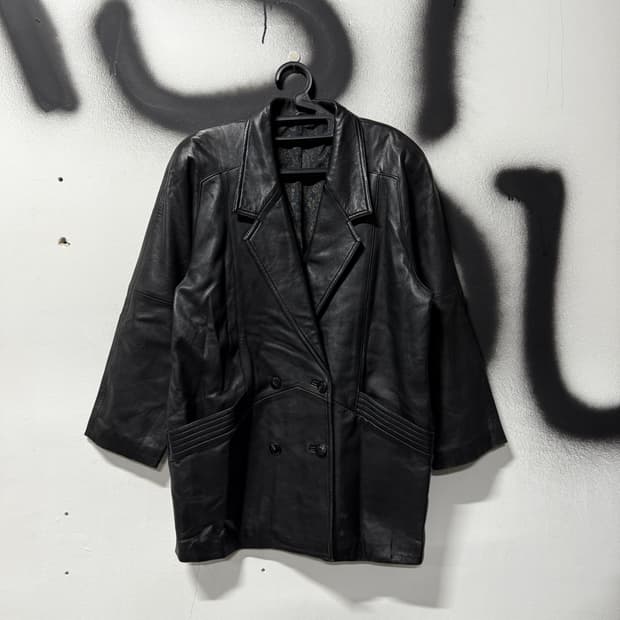 VTG 빈티지 리얼 쉽스킨 100% 양가죽 더블 롱 코트