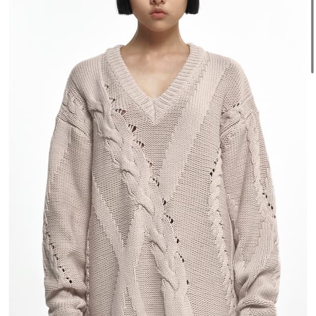 나체 믹스드 트위스트 니트