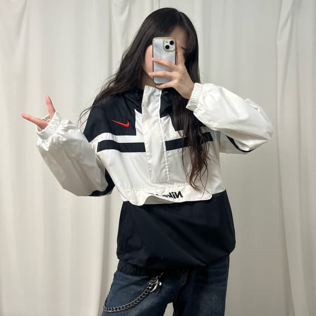 Nike black & white anorak