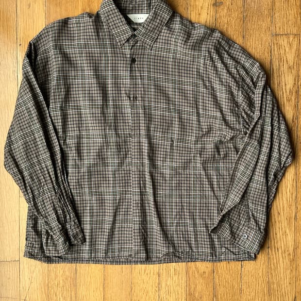 jieda check oversized cupro shirt