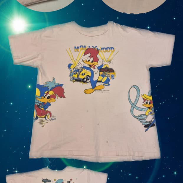 [80s 오리지널] 빈티지 우디 우드페커 멀티프린팅 티셔츠