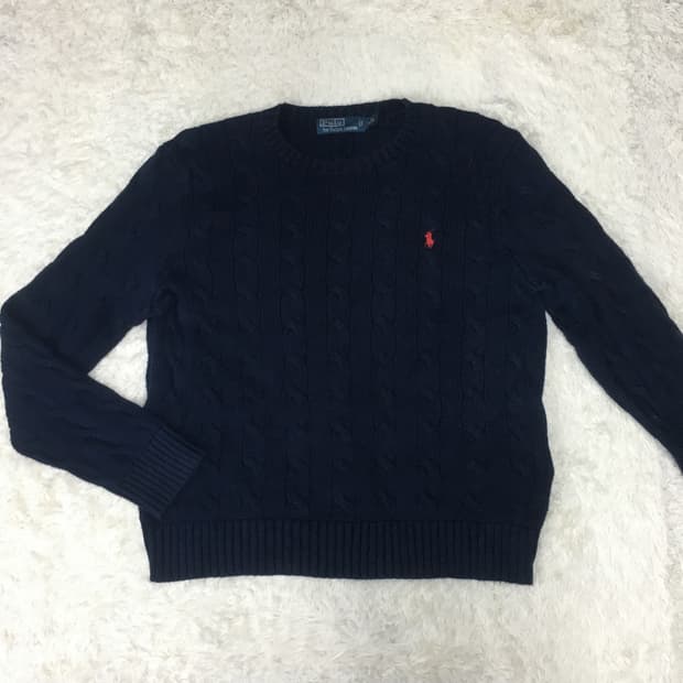 폴로 스몰로고 꽈배기니트 BB13