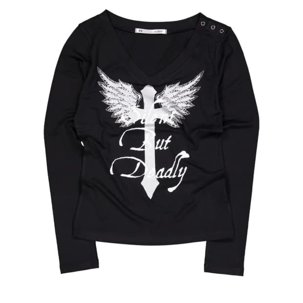 셋업이엑스이 V-Neck cross top/black