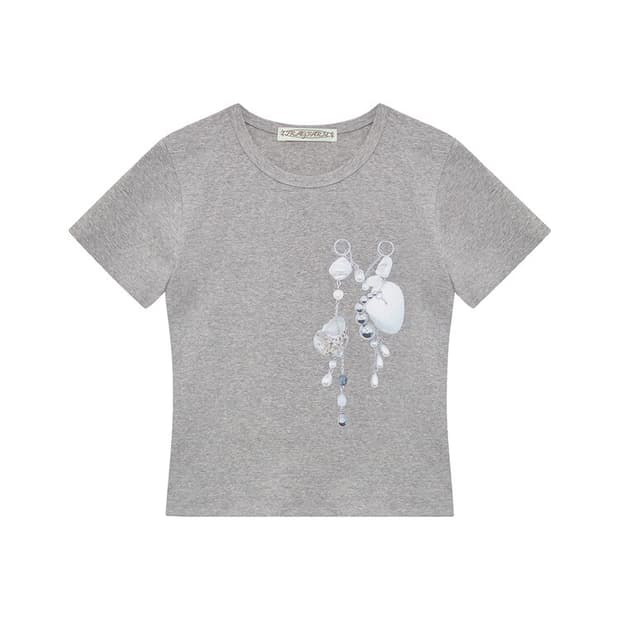 Fragfarm 프레그팜 Seashell Earrings Tee 그레이