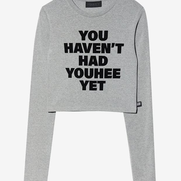 유희 LETTERING LONG SLEEVE MELNANGE GREY