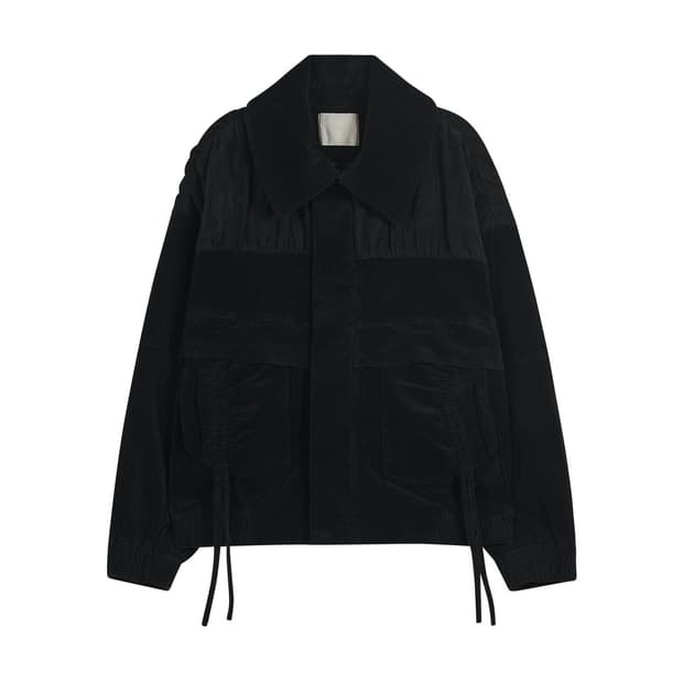 타입서비스 믹스드 셔링 점퍼 블랙