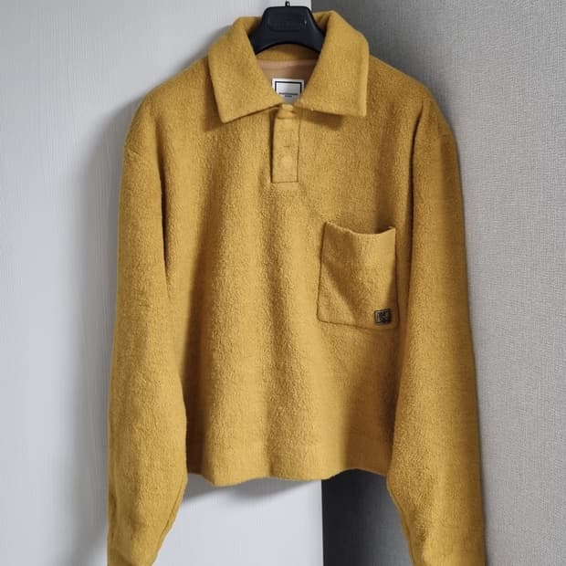 우영미 울 크롭 니트