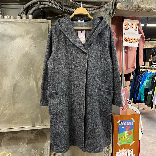 빈티지 후드 코트 그레이 M #csz2962