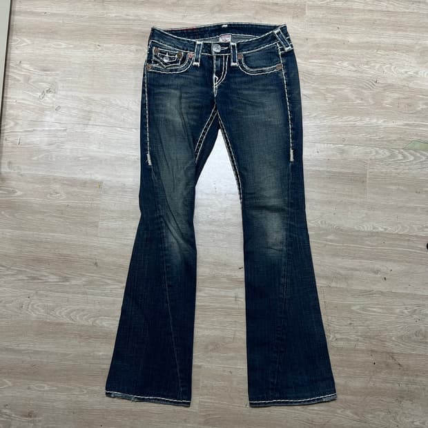 트루릴리전 여성 부츠컷 워싱 데님진 청바지 [진청] 26