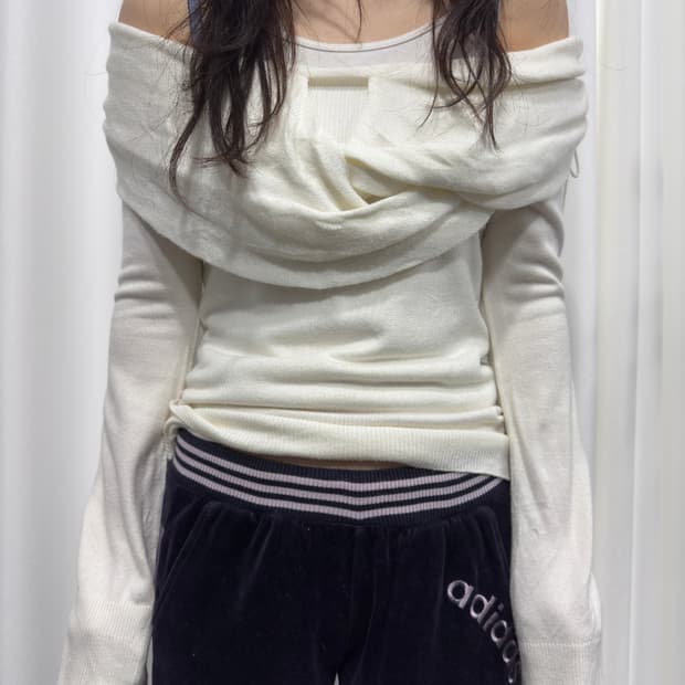 ozoc offshoulder knit top
