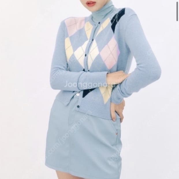 그로브스토어 아가일 가디건 블루