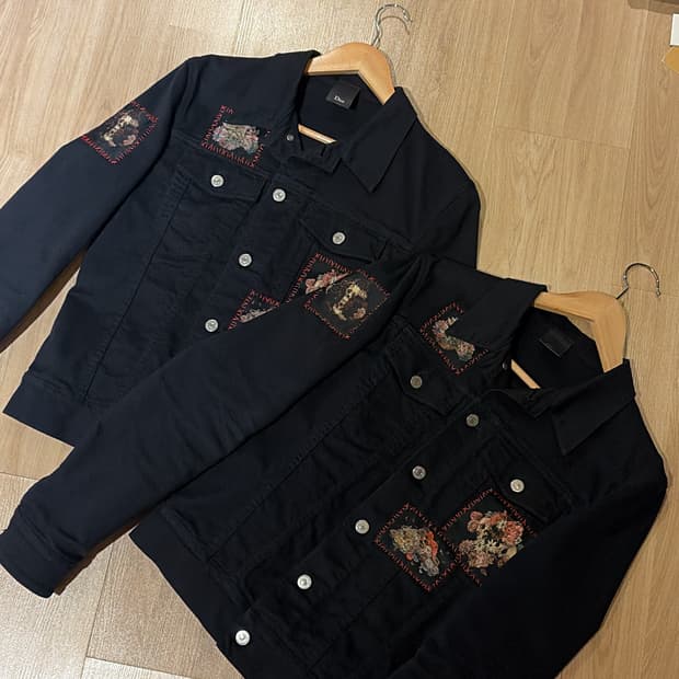 디올옴므 Toru Kamei Foral Patch 데님 트러커 자켓 48