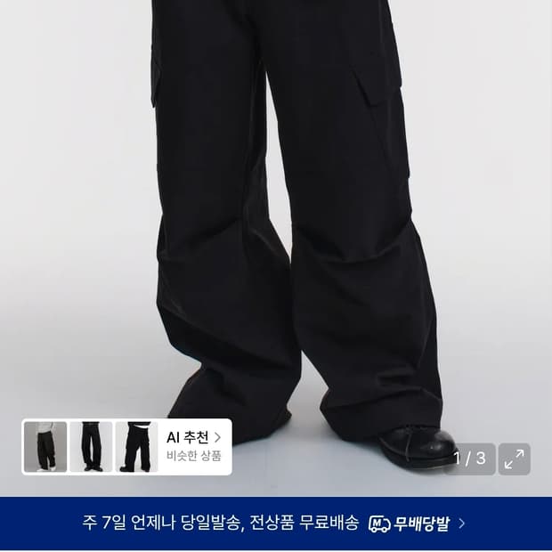다이브인 베른 카고 팬츠 블랙