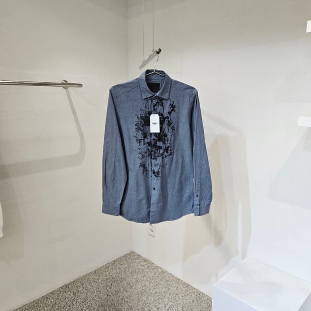 디젤 블랙 골드 패턴 셔츠