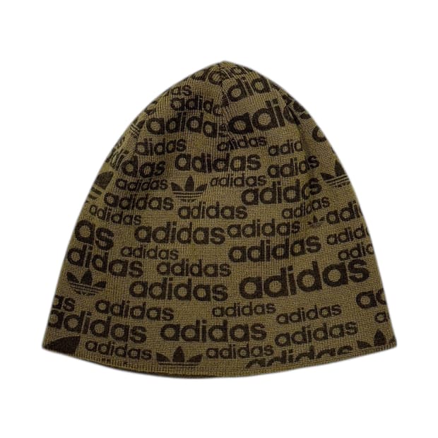 아디다스 빈티지 스펠로고 리버서블 양면 Y2K 비니 모자 브라운