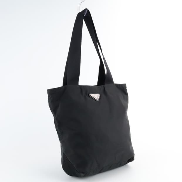 프라다 삼각로고 빅 숄더백 쇼퍼백 나일론 토트백 블랙