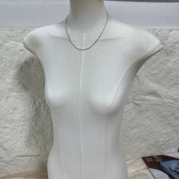 빈티지  마테 실버톤 ICNG 꽈배기 목걸이