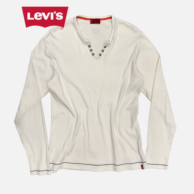 LEVI'S ribbed eyelet ivory t-shirt
