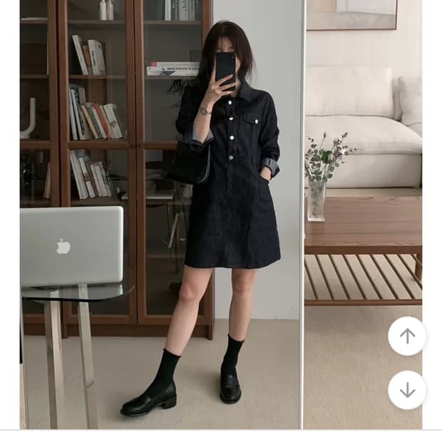 69,000원>20,000원)슬로우앤드 어반 생지데님 원피스