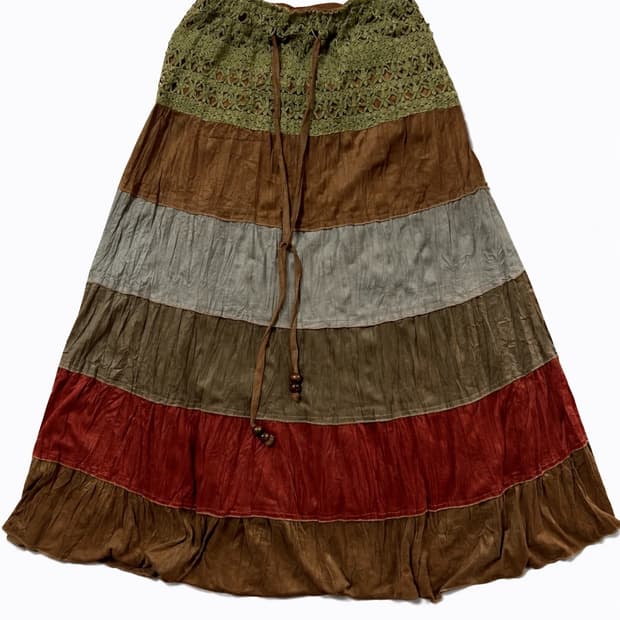 빈티지 롱 스커트 (에스닉/밴딩)