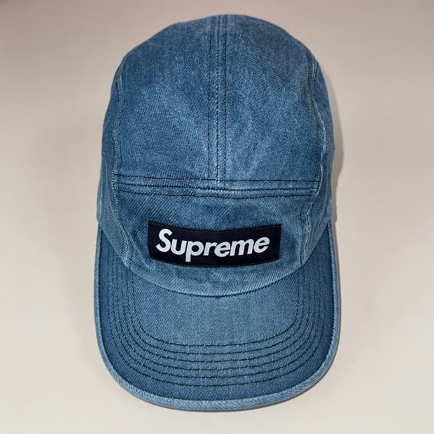 슈프림 워시드 치노 트윌 캠프캡 데님 - 24FW