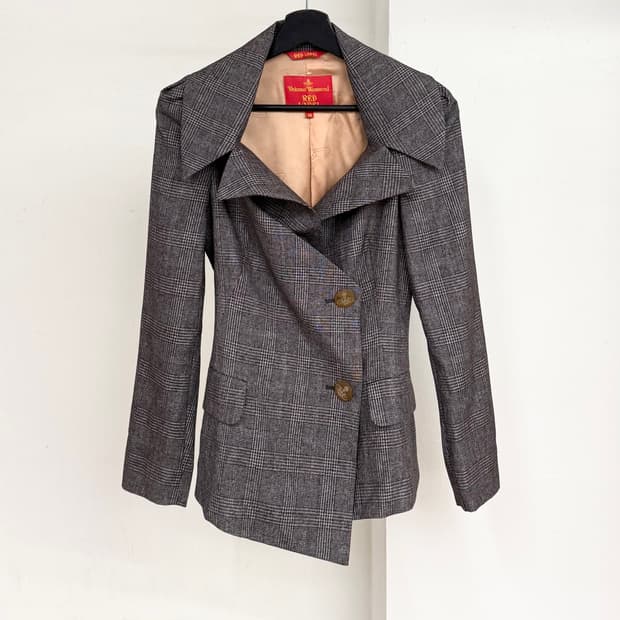 비비안 웨스트우드 브라운 체커드 블레이저