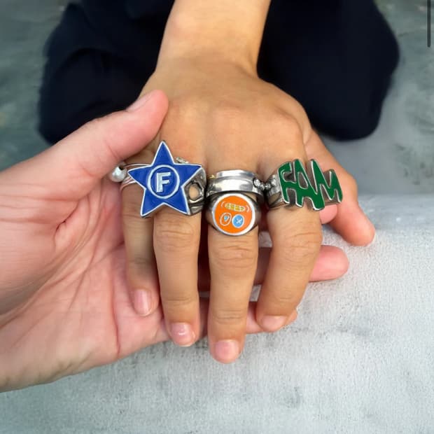 LA FAM star ring blue 반지 size 7