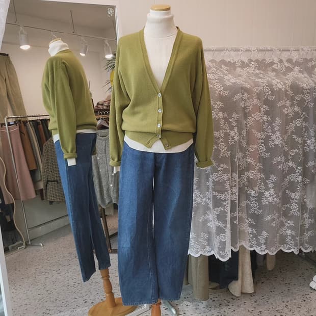 My own selection 라임그린 울가디건